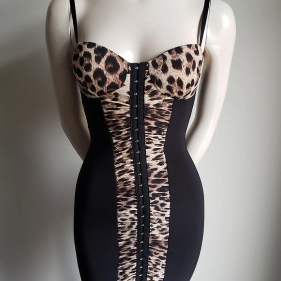 Forever 21 Leopard Print Little Black Dress - Picture 2 of 6